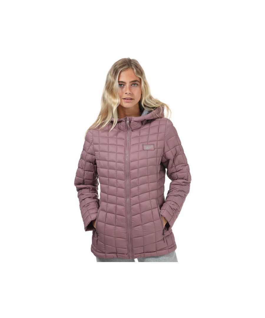 Womens Reebok Padded Jacket in rose.- Hooded.- Full zip fastening.- Long sleeves.- Wind and water resistant.- Two zipped pockets.- Trusted Reebok quality  fit  performance and value.- Shell: 100% Nylon. Lining: 100% Nylon. Filling: 100% Polyester. Machine washable. - Ref: EX2970