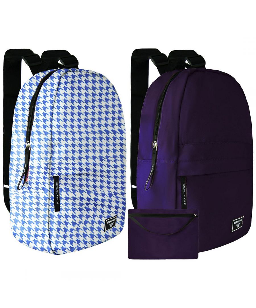 kendall + kylie unisex 2-pack washable blue/purple backpack - multicolour - one size