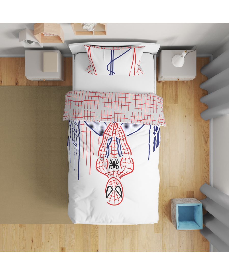 Bring the action to life with this snuggly duvet cover which is guaranteed to delight your Marvel-obsessed-little one. Your tiny superhero will love cozying up with this Marvel Spider-Man Just Hanging Duvet Cover Set. Crafted from 100%, 132TC cotton, this bedding features a Spider-Man hanging in reverse with the city buildings at the background. It reverses to vibrant web-patch background and gives a completely different look. Warm and adorable, this will make for a fantastic addition to your child's little action den.\n\nCoordinating accessories: Spider-Man Weighted blanket aand Spider-Man Cushion are sold separately to really enhance your child’s room! This collection is verified by OEKO-TEX® and independently tested for harmful substances. It stands for customer confidence and high product safety.