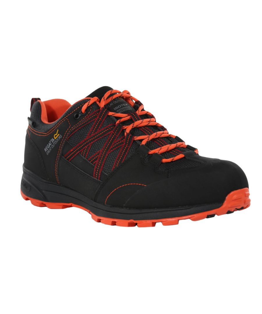Image for Regatta Mens Samaris Low II Hiking Boots (Black/Fiesta Red)