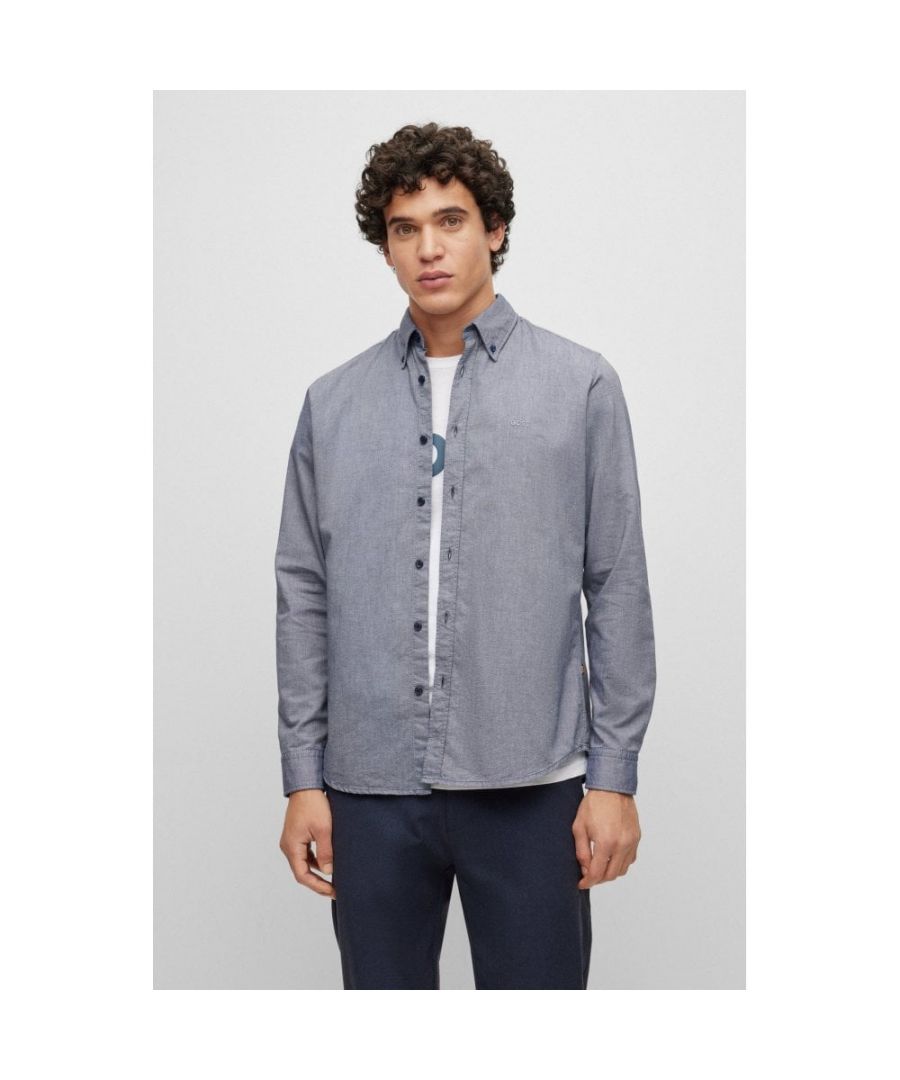 Boss Orange Rickert Mens Shirt - Grey - Size Medium