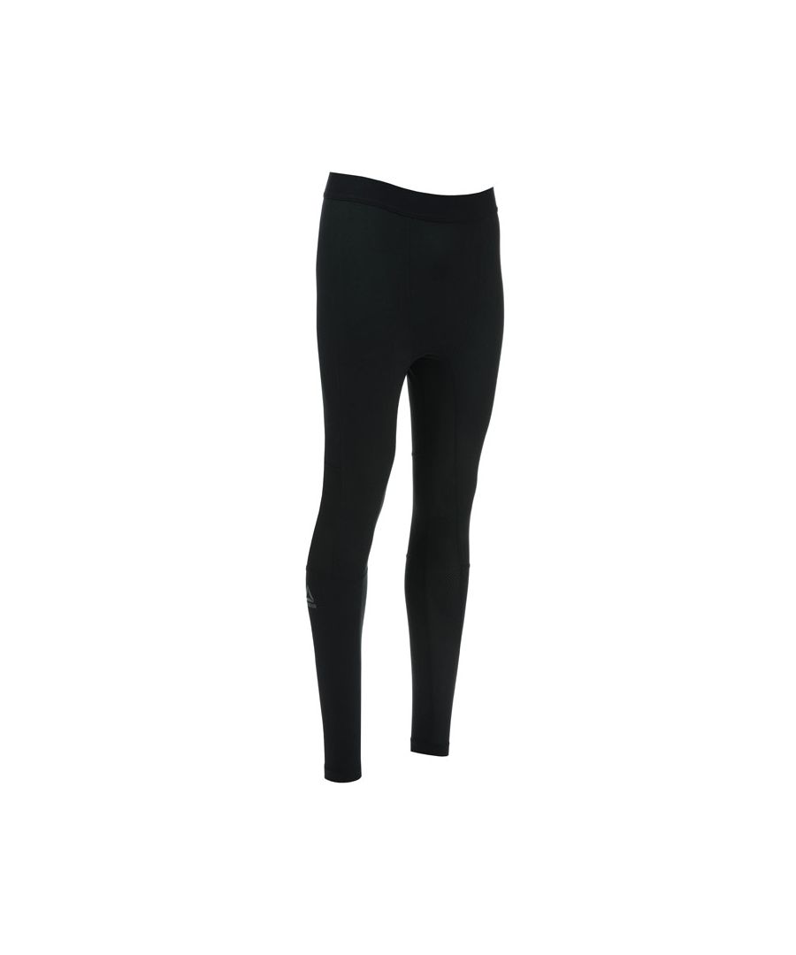 Mens Reebok THERMOWARM Comp Tights in black.- Bonded waist.- Flat-lock seams.- Neoprene heel adds soft cushion and reduces chafing.- Compression fit.- Main Material: 92% Polyester  8% Elastane. Machine washable.- Ref: CY4896