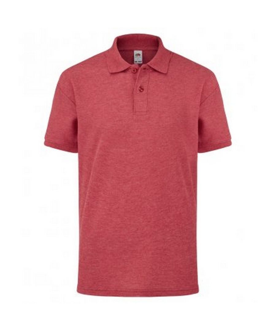 Image for Fruit of the Loom Childrens/Kids Poly/Cotton Pique Polo Shirt (Heather Red)