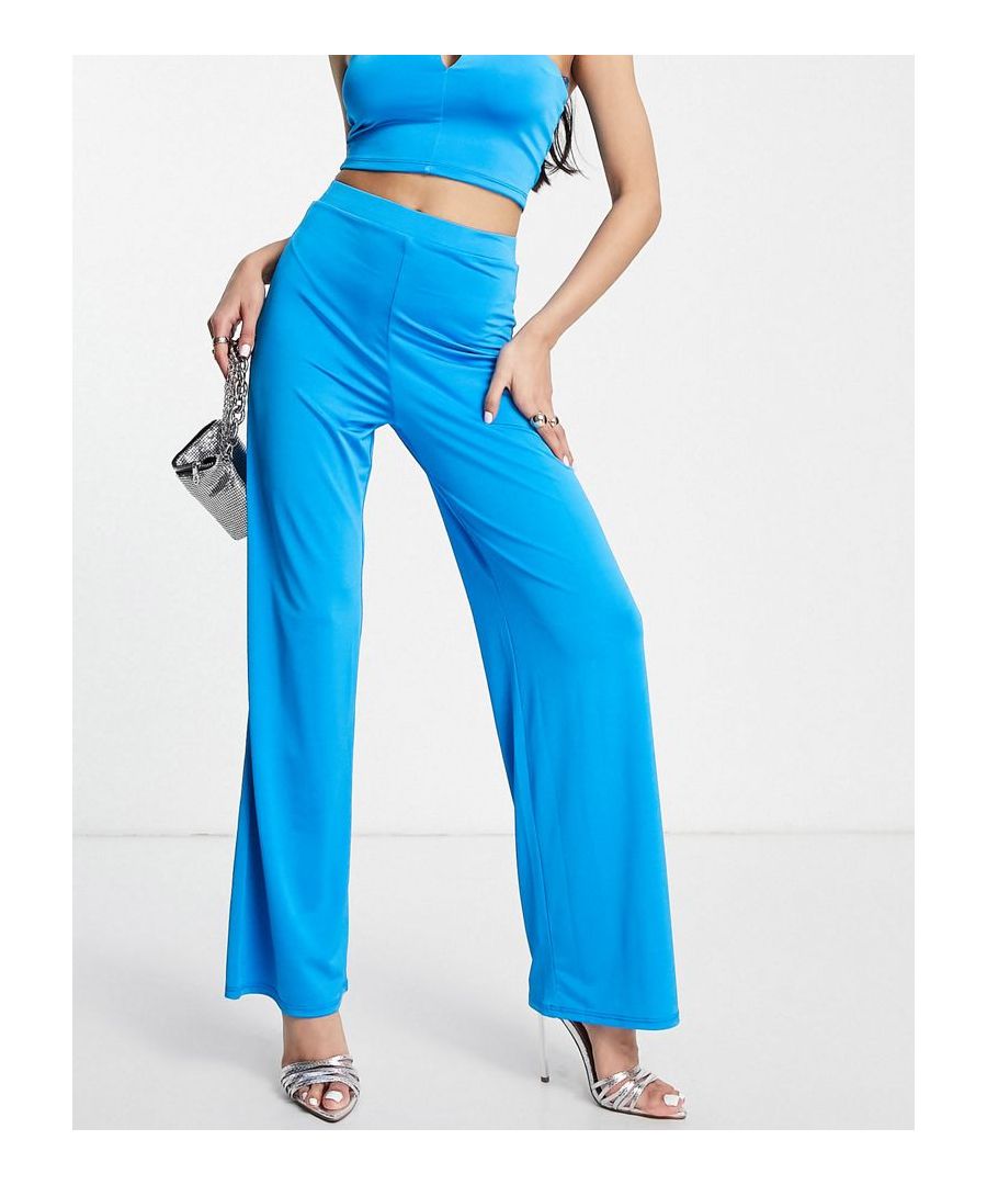 Trousers by Miss Selfridge Part of a co-ord set Top sold separately High rise Elasticated waist Wide leg  Sold By: Asos
