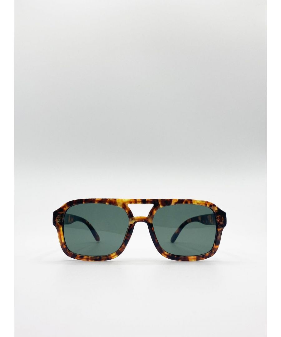 SVNX Mens 70's Navigator plastic frame sunglasses - Sand - One Size
