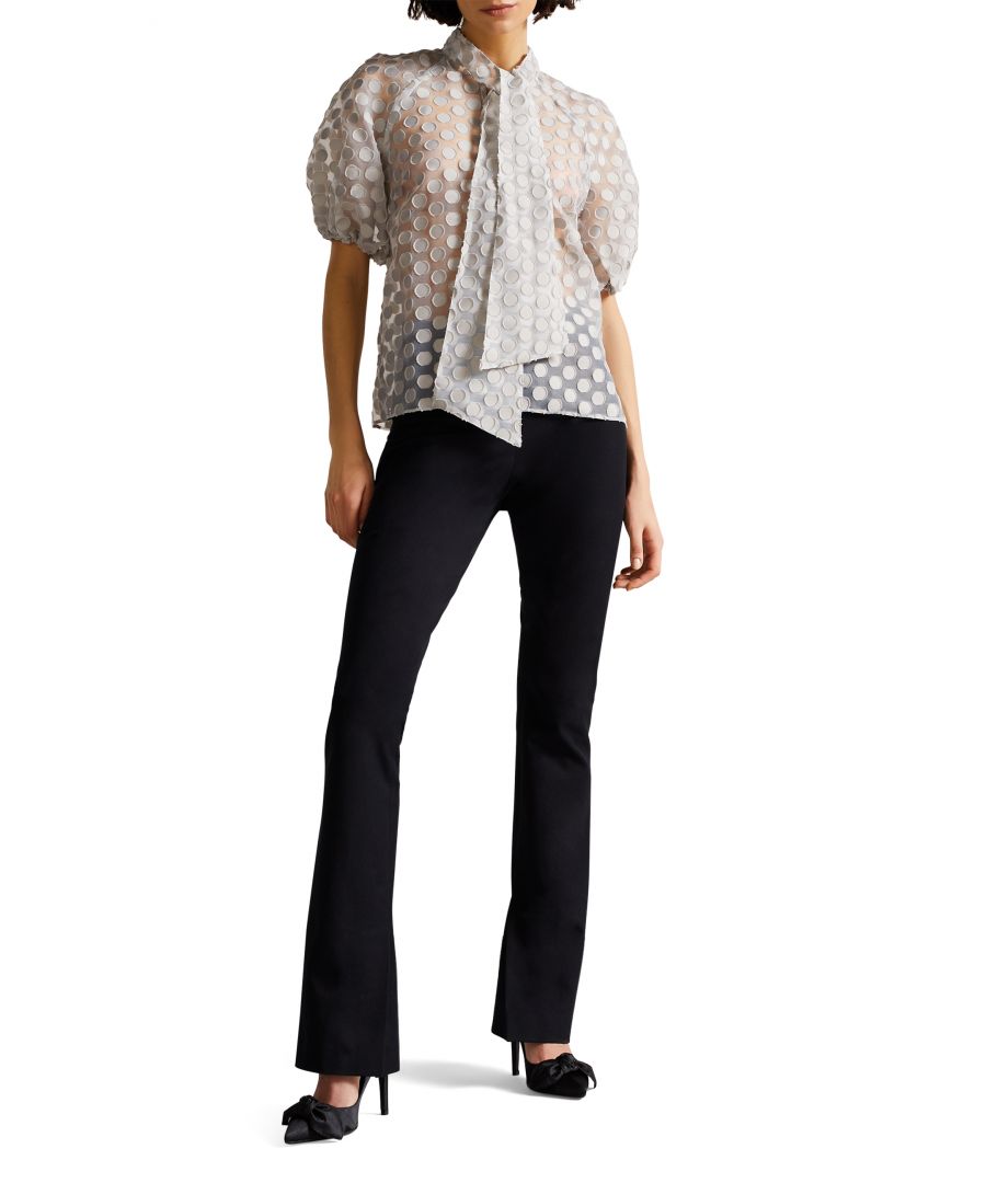 Organza Spot Pussy Bow Blouse