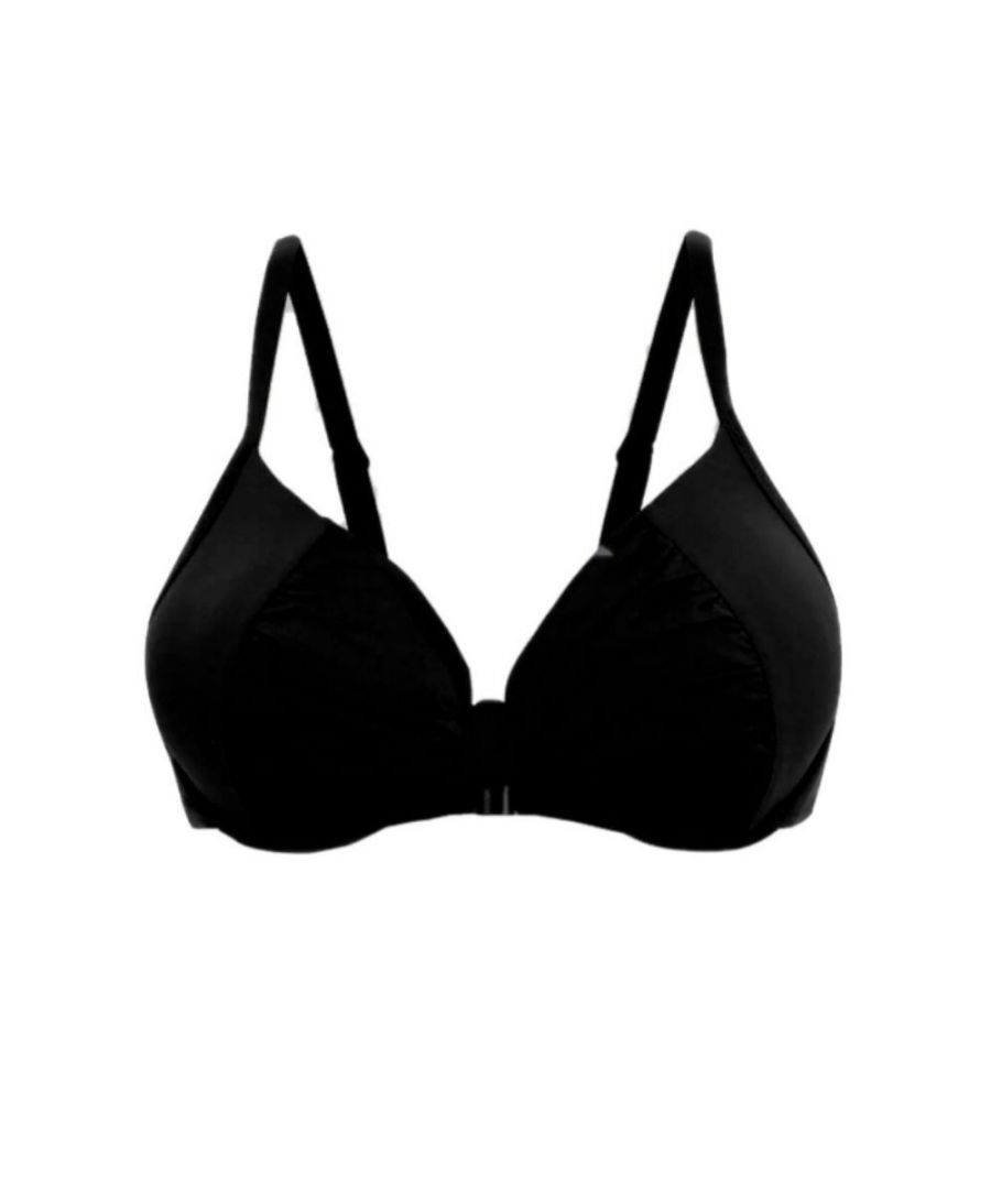 Moontide Womens Contours Dual Cup Balconette Bikini Top Black Polyamide - Size 30AB