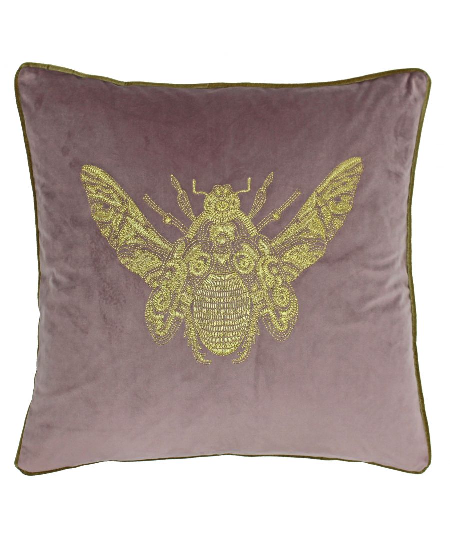 Pay homage to the humble bee and add a touch of opulence to your interior with the Cerana cushion collection. Featuring golden embroidery and matching piping, this velvet cover is soft and sumptuous, offering plenty of comfort and style.