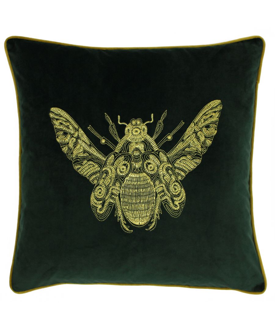 Pay homage to the humble bee and add a touch of opulence to your interior with the Cerana cushion collection. Featuring golden embroidery and matching piping, this velvet cover is soft and sumptuous, offering plenty of comfort and style.