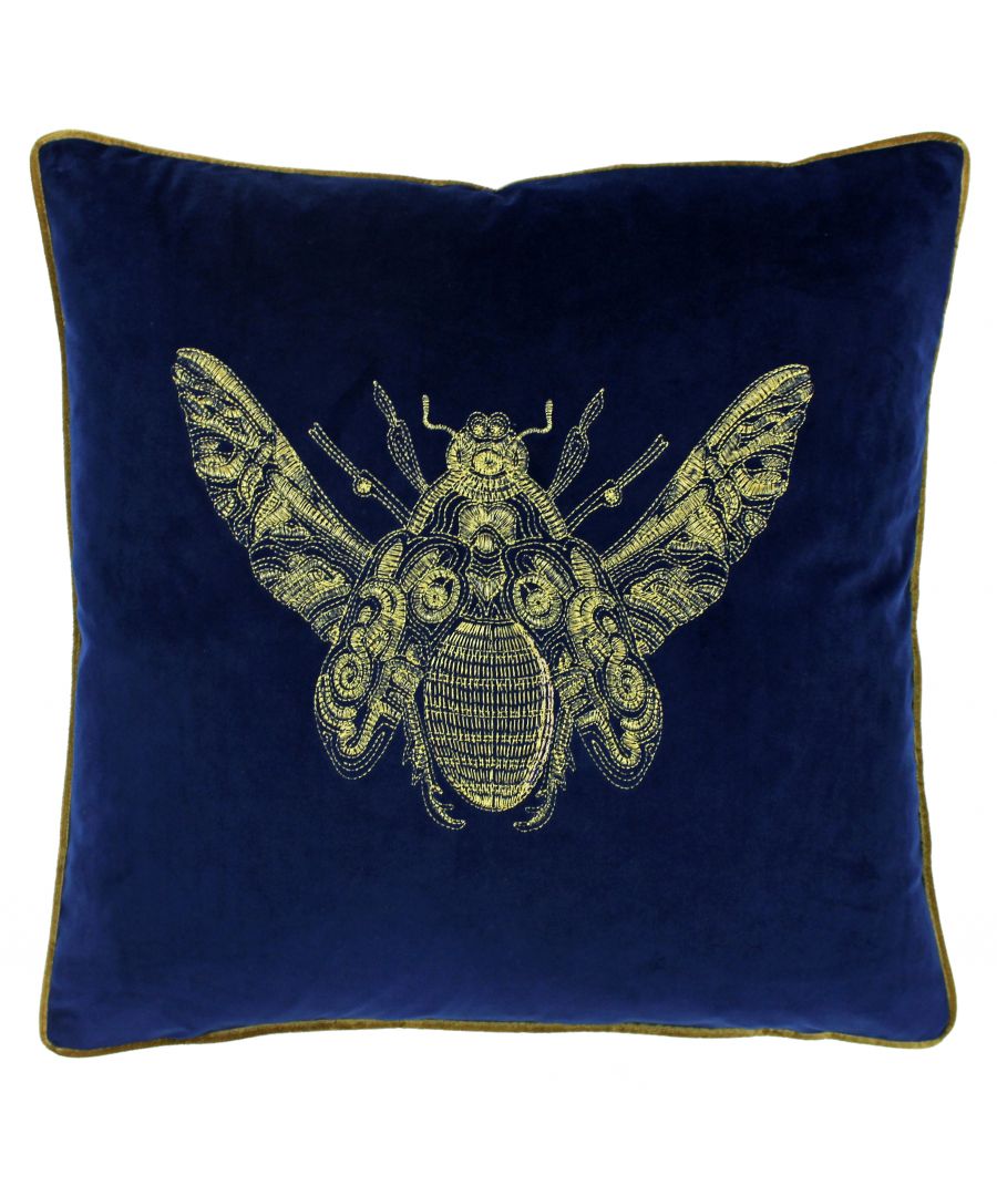 Pay homage to the humble bee and add a touch of opulence to your interior with the Cerana cushion collection. Featuring golden embroidery and matching piping, this velvet cover is soft and sumptuous, offering plenty of comfort and style.