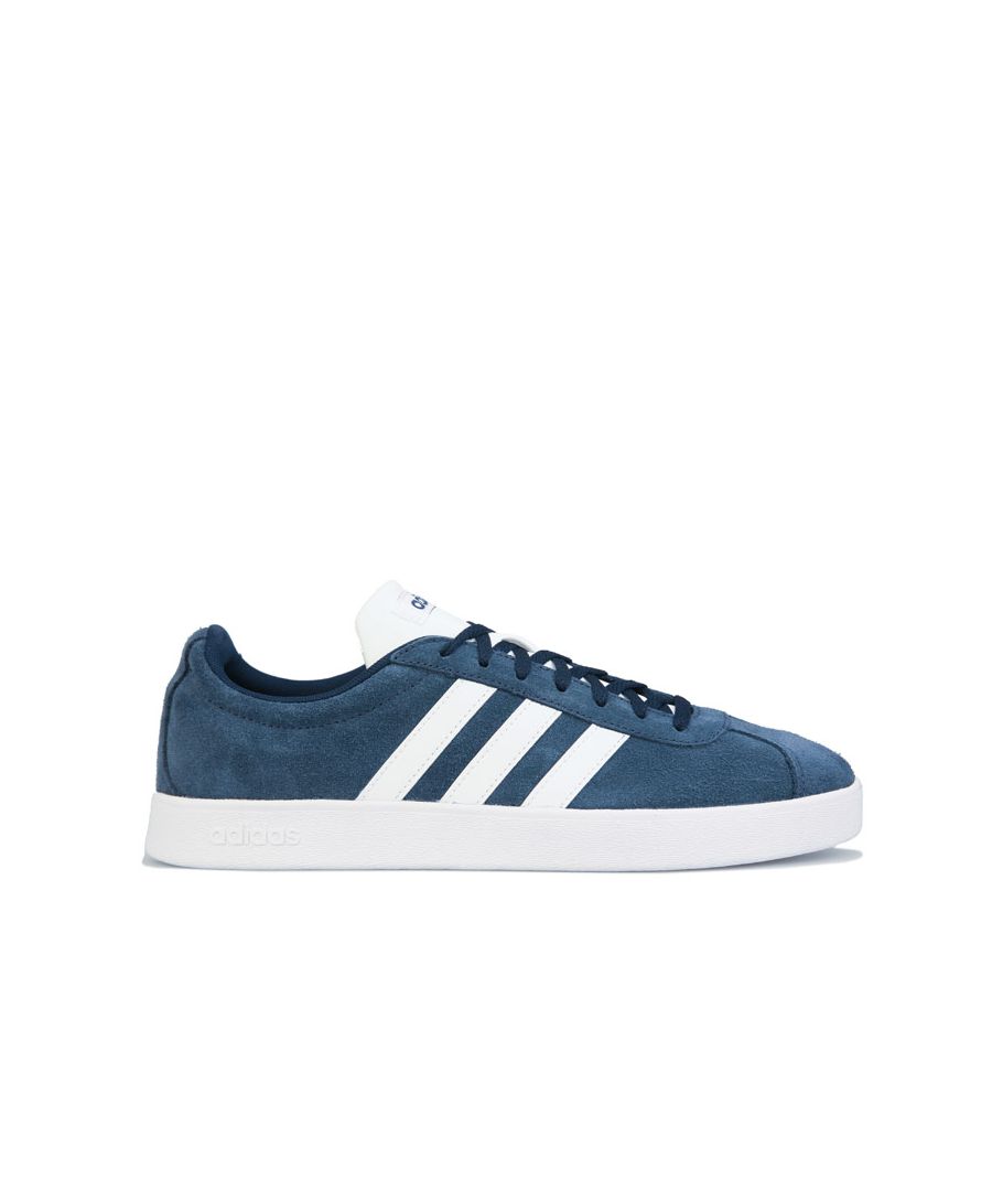 Adidas adidas Mens VL Court 2.0 Trainers in Navy-White - Blue Suede Size 10.5