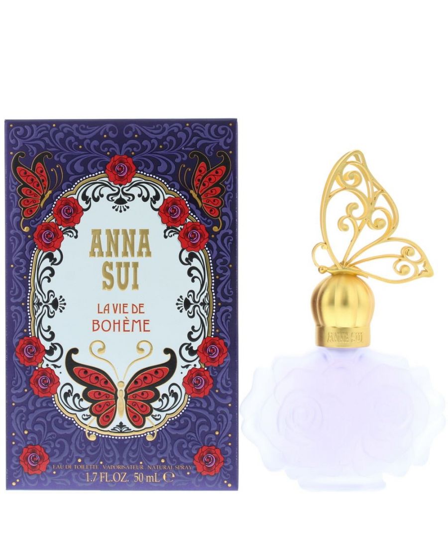 Anna Sui La Vie De Boheme Eau de Toilette is a floral fruity fragrance for women. Top notes dragon fruit Turkish rose pear red berries. Middle notes peony freesia magnolia. Base notes musk sandalwood woody notes black vanilla husk raspberry. La Vie De Boheme Eau de Toilette was launched in 2012.