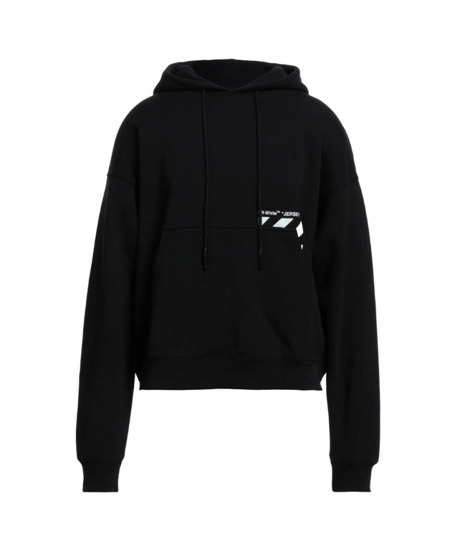 Off-White Pocket Skate Logo Black Hoodie. Off-White Black Hoodie. Diag Pocket Skate Hoodie, Kangaroo Pocket. Off-White 