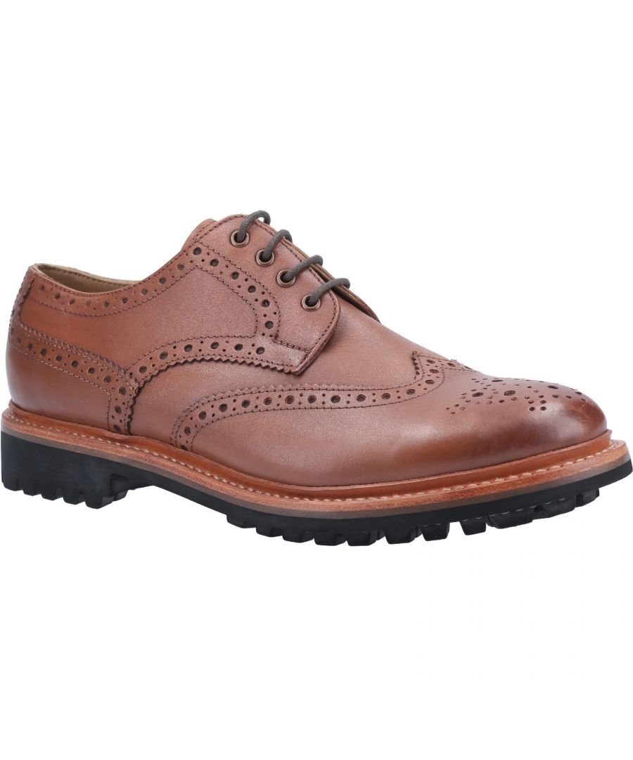 Cotswold Mens Quenington Commando Lace Up Dress Leather Shoe (Brown) - Size UK 9