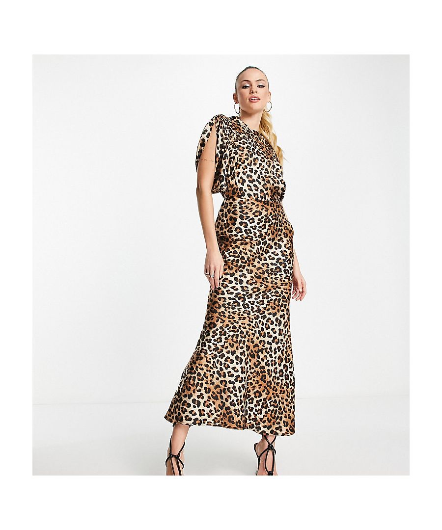 Tall dress by ASOS Tall You choose the occasion Animal print High neck Puff sleeves Belted waist Low back Regular fit Sold by Asos