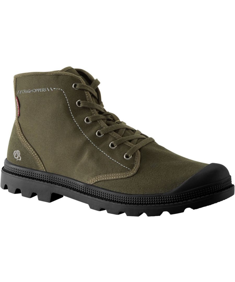 Craghoppers Mens Mono Lightweight Laced Canvas Ankle Boots - Green - Size UK 6.5