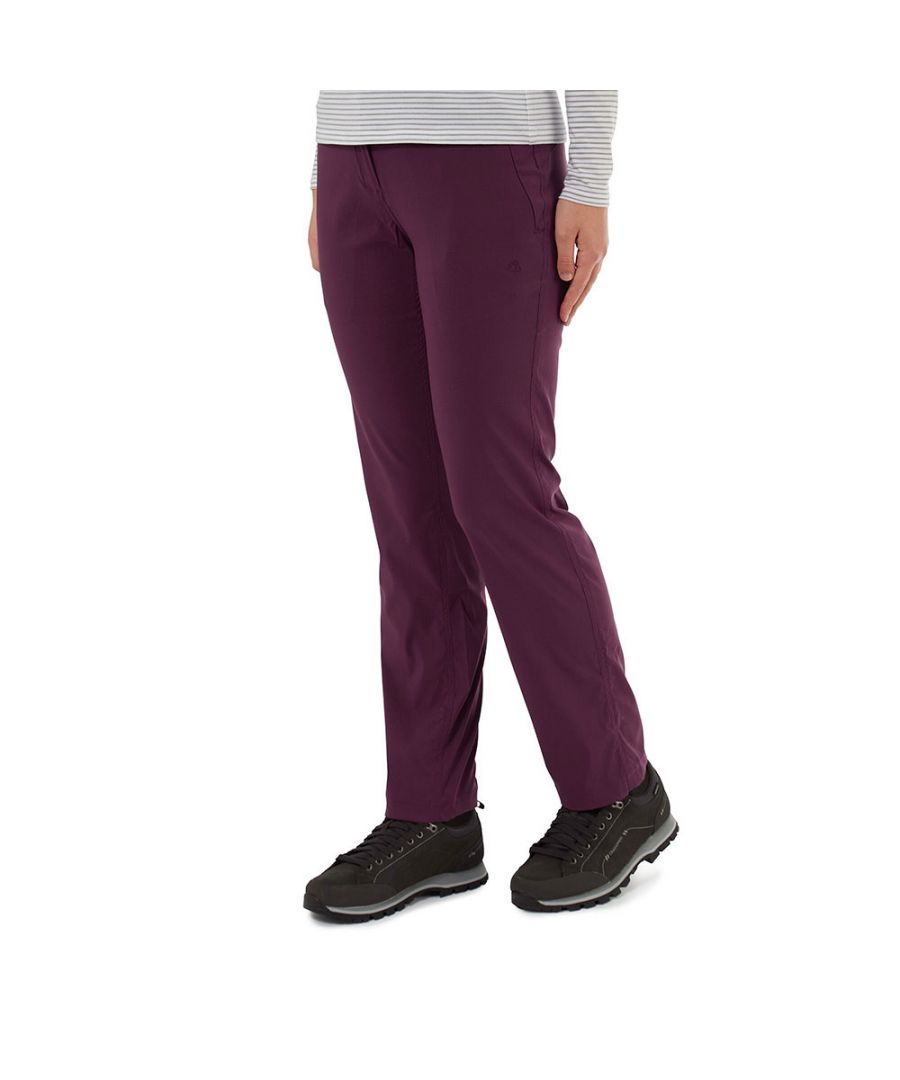 craghoppers womens kiwi pro polyamide walking trousers - purple - size 16 long