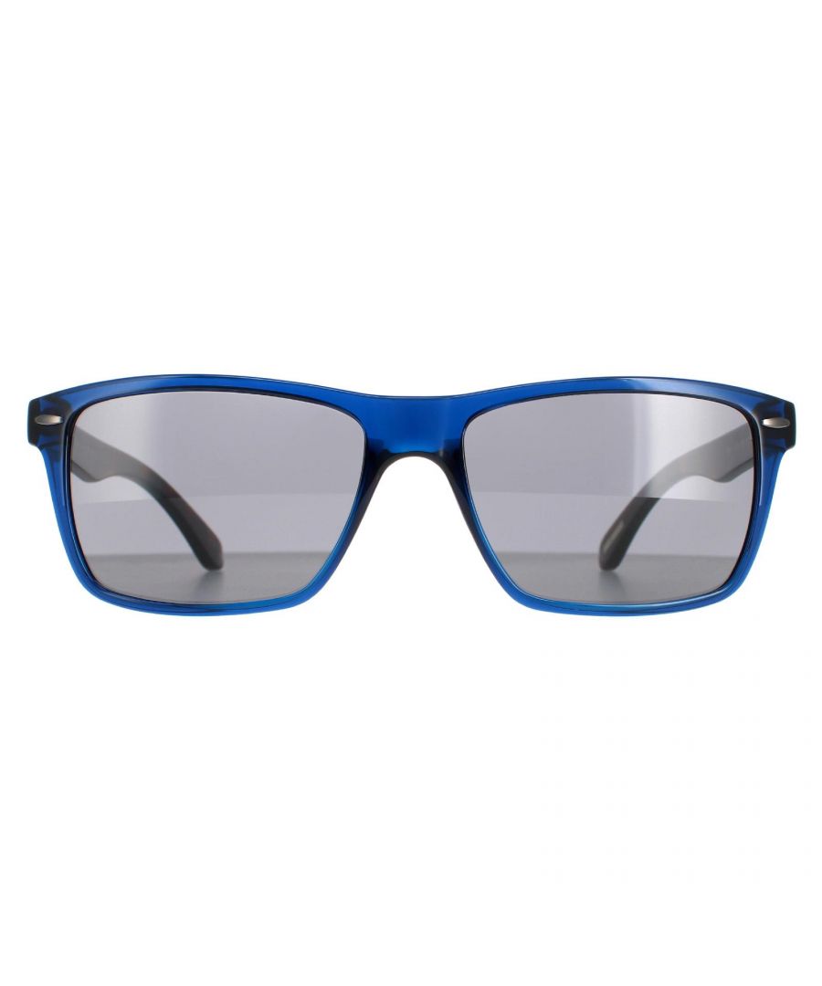 Ted Baker Rectangle Mens Navy Crystal and Havana Grey TB1409 Rhett Sunglasses are a fashionable rectangular design crafted from lightweight acetate. The one piece nose pads ensure all day comfort while Ted Baker's logo is embedded into the temples for brand authenticity.