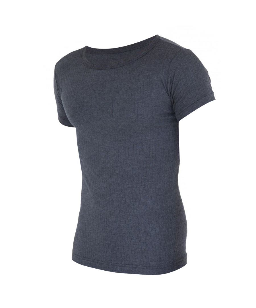 Image for FLOSO Mens Thermal Underwear Short Sleeve Vest Top (Viscose Premium Range) (Charcoal)