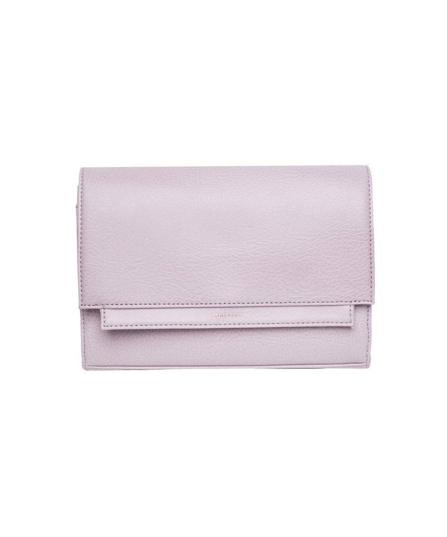 Enjoy Handsfree And Cruelty Free Accessorising With The Womens Silvi Vegan Bag From Eco-friendly Brand Matt & Nat. The Pretty Pink Cross Body Bag Is 100% Vegan And Boasts Twin Compartments For All Your Essentials.