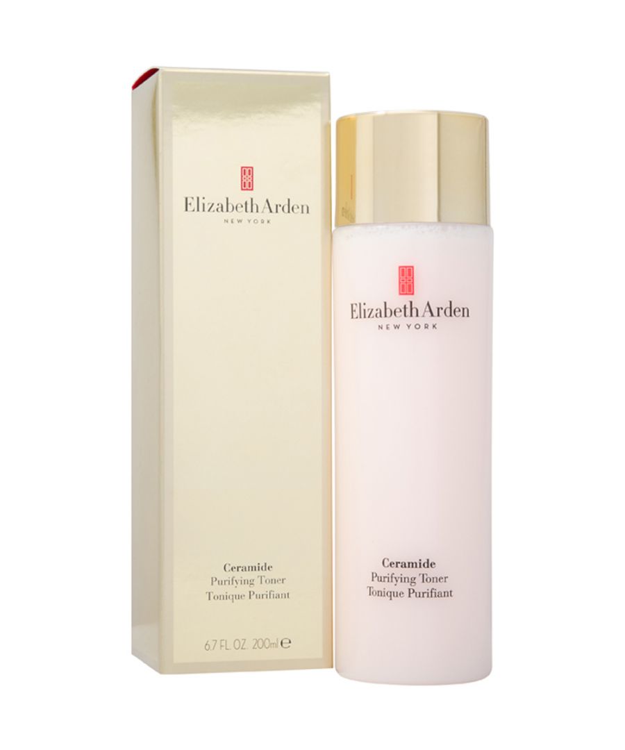 Elizabeth Arden Ceramide Purifying Toner is a twophase system that activates when shaken. Phase One peach contains botanical extracts Chamomile Sage Rosemary Mallow and Sambucus to gently cleanse and purify. Phase Two milky contains Ceramide III to soothe and calm. This fabulous toner leaves your skin refreshed and refined looking. It has been dermatologically clinically and allergy tested.