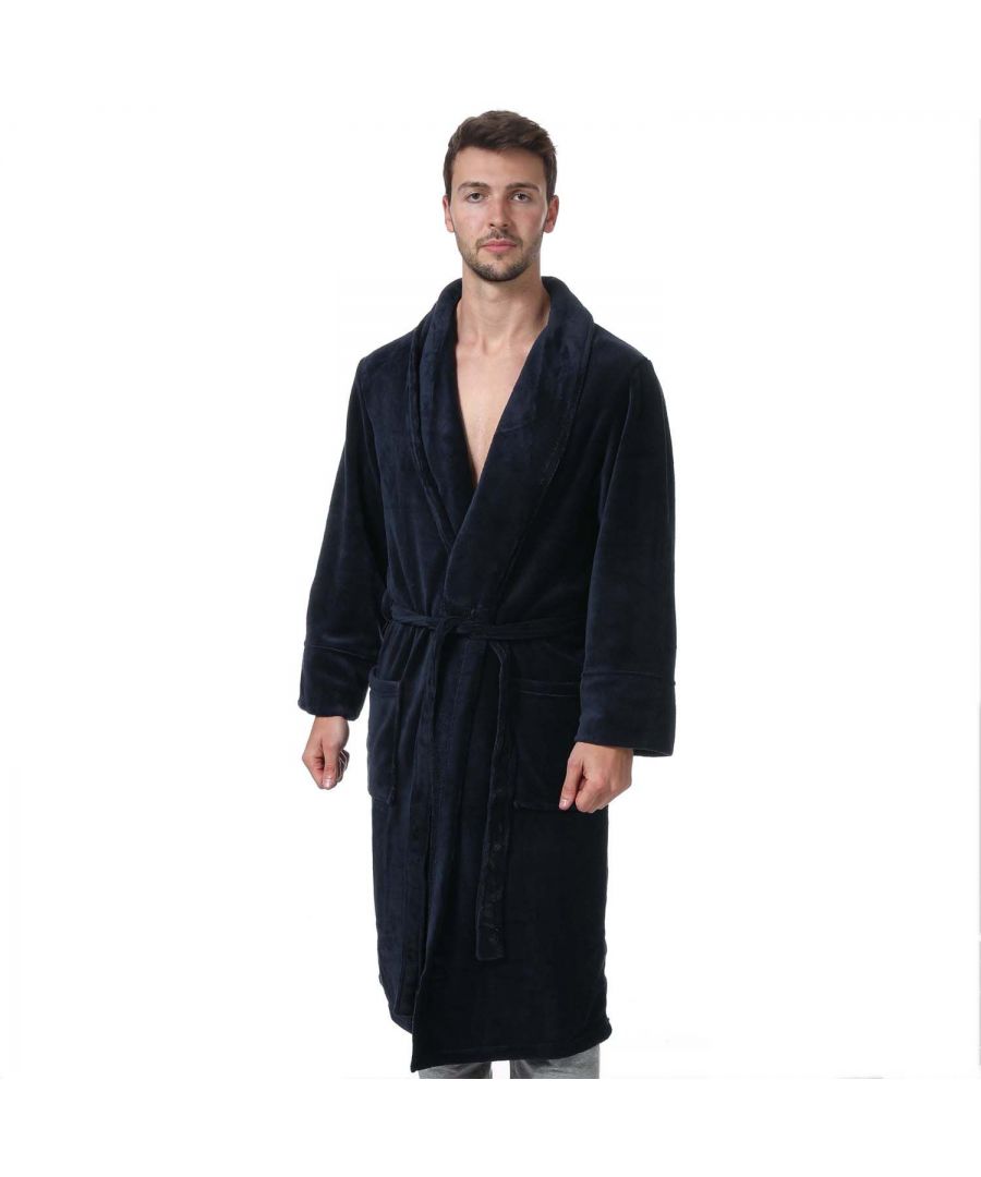 DKNY Colts-ochtendjas van fleece voor heren, marineblauw