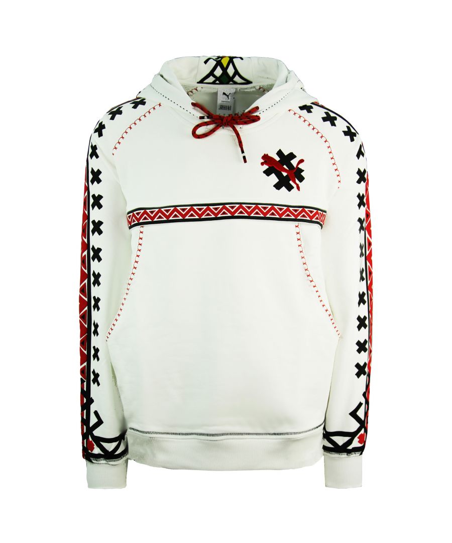 Puma x Jahnkoy Graphic Pullover Long Sleeve White Mens Hoodie 596680 02