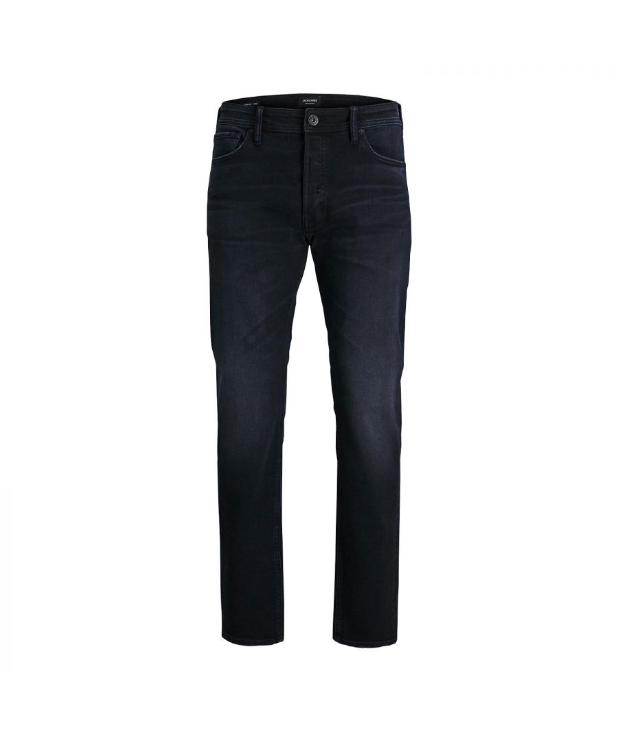 Jack&Jones Jjimike original Men's Jeans Comfort Fit Black Denim\n\nComfort fit Mike: You want your jeans to be comfortable. But you like the look of slim jeans. That’s exactly how Mike fits! Guess you could call it a relaxed slim fit? We call it a comfortable fit. Make sure you get the right size with our size guide.\n\nOriginal styling: Original is classic five-pocket detailing; timeless, uncomplicated and just like it’s been since the very beginning. That’s what makes it something you can always count on, like a good pair of jeans should be.\n\nFeatures:\nComfort fit jeans\nMade from soft, high-performance stretch fabric\nButton fly\nMid-rise\n84% Cotton, 14% Polyester, 2% Elastane\n\nWashing Instruction:\nMachine wash, half load, short spin cycle at 40°C\nDo not bleach\nDo not tumble dry\nDo not iron\nDo not dry clean\n\nPackage Includes: Jack&Jones Jjimike original Men's Jeans Comfort Fit, Black, 34W/30L