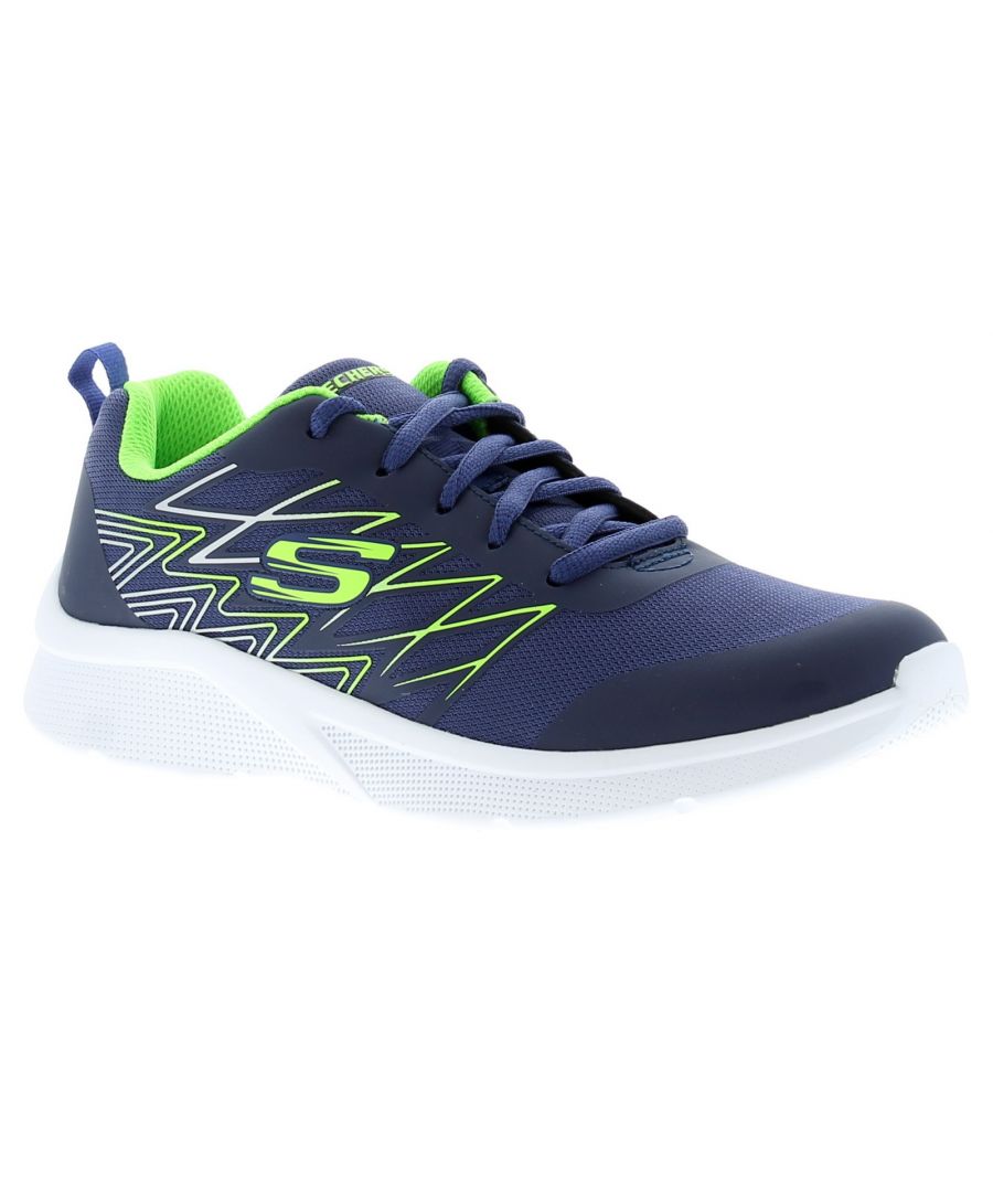 Image for Skechers Microspec  Boys Trainers navy