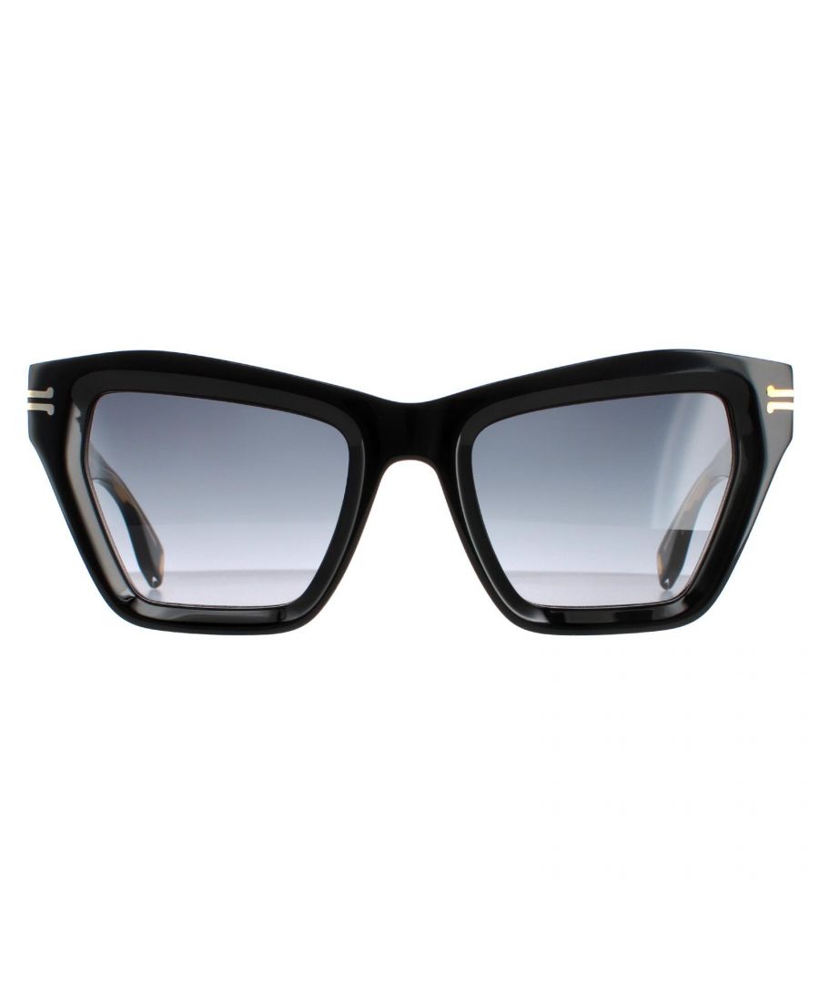 Marc Jacobs Cat Eye Womens Black  Dark Grey Gradient  MJ 1001/S  Sunglasses are a ultra-modern cat eye design crafted from chunky acetate. The Marc Jacobs logo features on the inner side of the temples for brand authenticity.