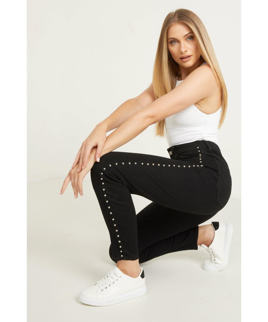 Image for Black Stud Detail Skinny Jeans