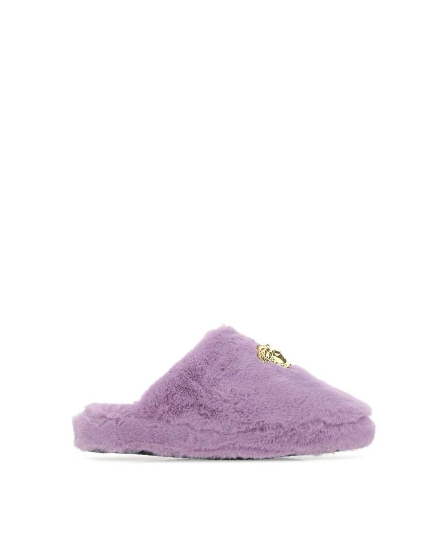 Lilac eco fur slippers