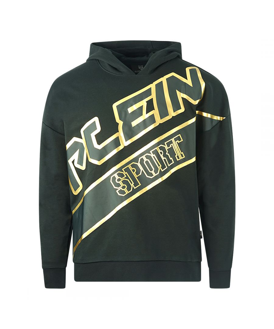 Philipp Plein Sport zwarte hoodie met groot logo. Philipp Plein Sport zwarte hoodie. 51% katoen, 49% polyester. Groot Plein-merklogo op de voorkant. Badges met Plein-logo Stijlcode: FIPS216 99