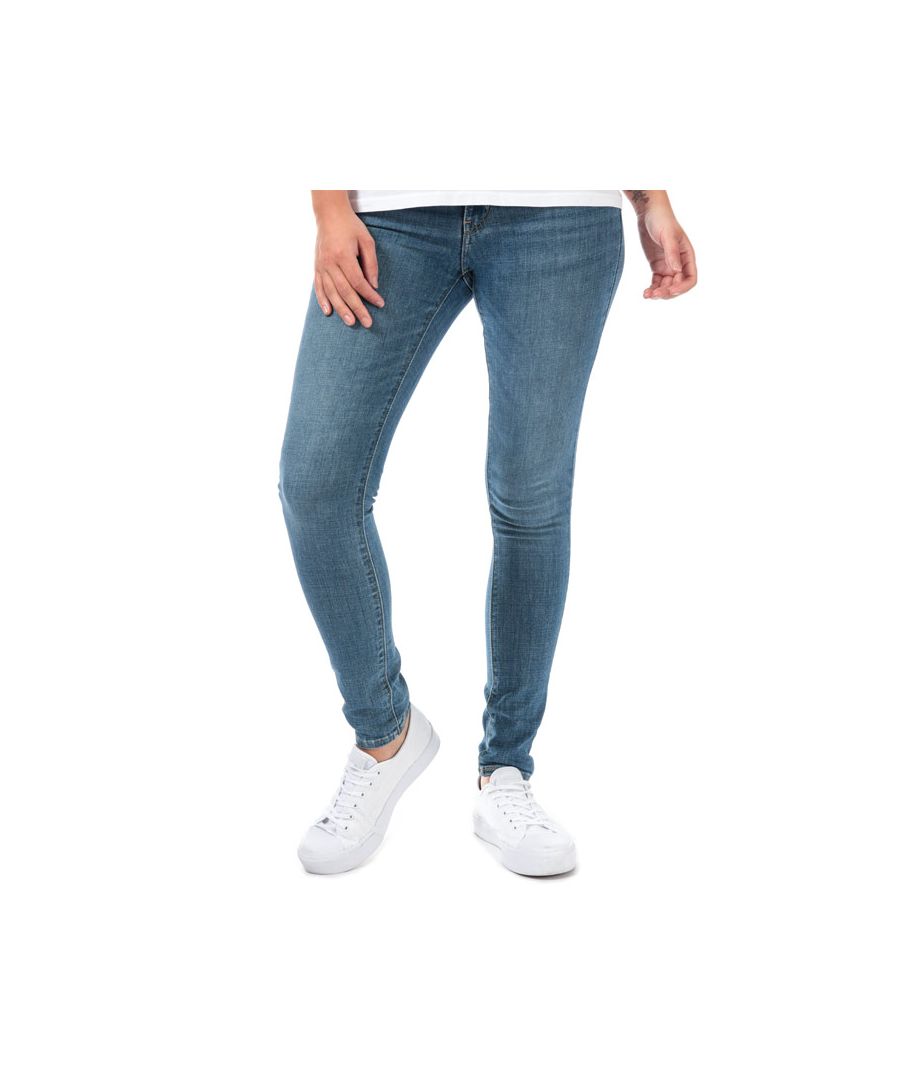 Women's Levi’s 711 Skinny Jeans in lapis indigo rays. –Levi’s signature 711 are the ultimate look-amazing jeans  designed to flatter  hold and lift — all day  every day.  The 711 Skinny Jean is your go-to jean  cut with a figure hugging fit and chic silhouette. – Classic 5 pocket styling.  – Zip fly and button fastening.  – Slim through hip and thigh.  – Mid waist - rise = 8.5in.  – Skinny leg = 9.5in opening. – Skinny fit.  – Short inside leg length approx. 30in  Regular inside leg length approx. 32in  Long inside leg length approx. 34in.  – 60% Cotton  23% Viscose  16% Polyester  1% Elastane. Machine washable.  – Ref: 18881-0208 – Measurements are intended for guidance only.