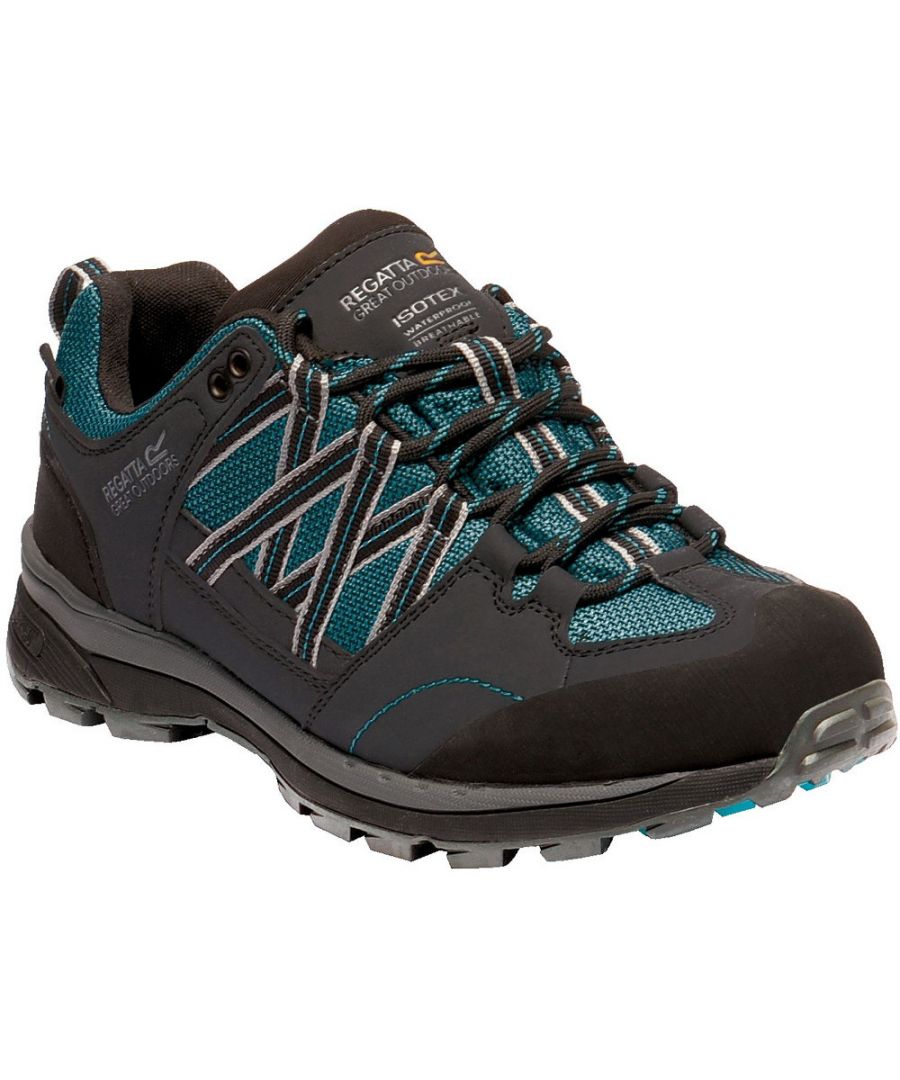 Updated last for improved fi t and comfort. Isotex waterproof footwear - seam sealed with internal membrane bootee liner. High performance nylon woven Endurance Mesh and PU upper. Hydropel water resistant technology. Neoprene collar for added comfort. Deep padded collar and tongue. Rubber toe and abrasion resistant heel bumper. Moulded EVA comfort footbed. Stabilising shank technology. New XLT sole unit for improved traction and self cleaning.