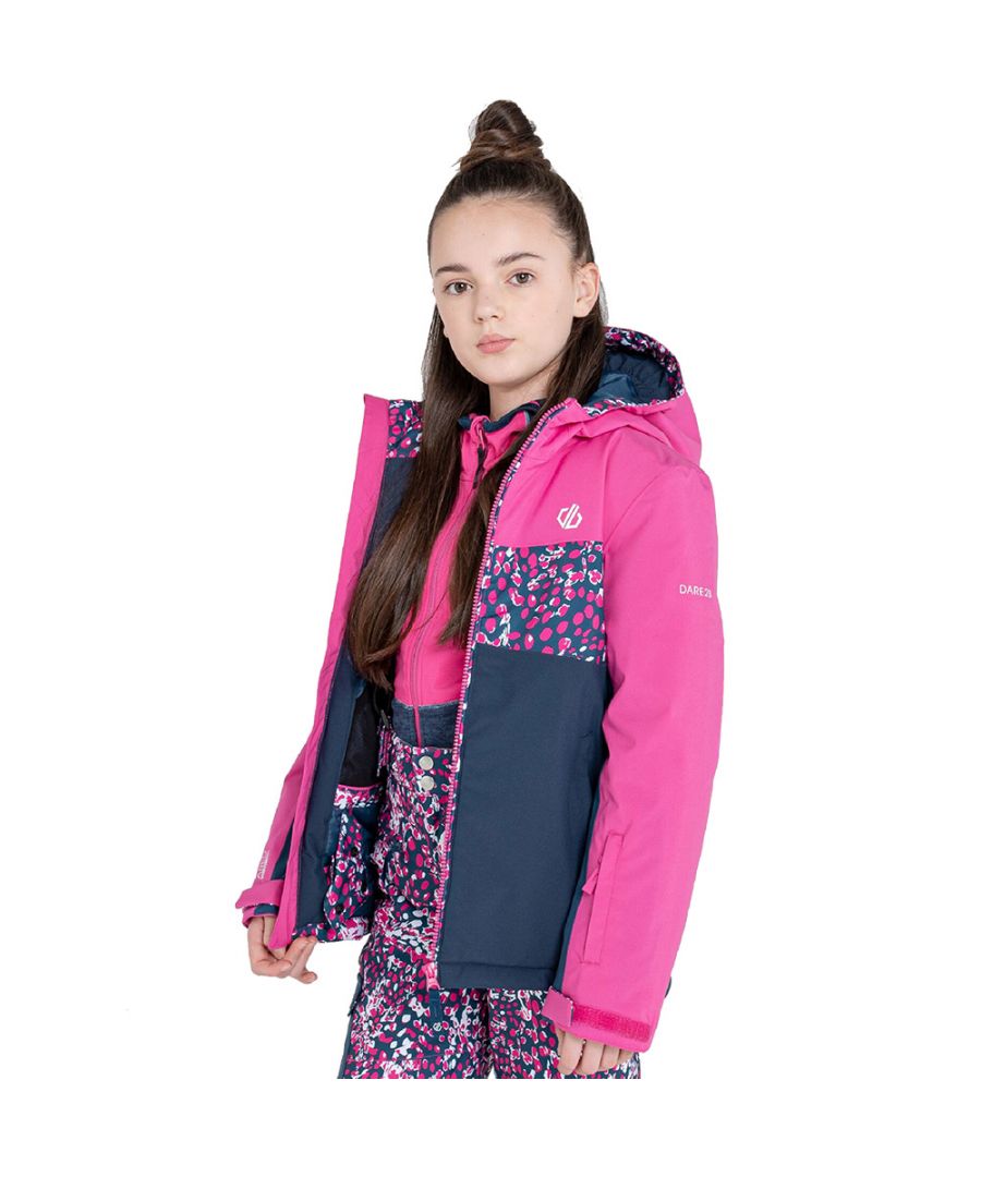 Dare 2B Girls Humour Waterproof Breathable Hooded Coat - Pink - Size 3-4Y