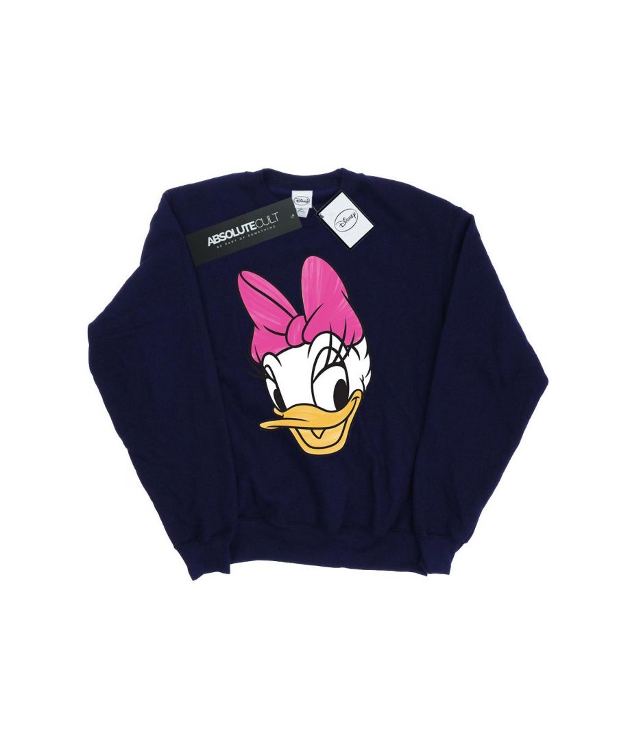 Disney Mens Daisy Duck Head Painted Sweatshirt (Navy Blue) - Size Small