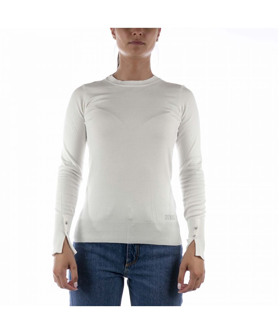 Guess Womens Elinor White Sweater Viscose - Size Large