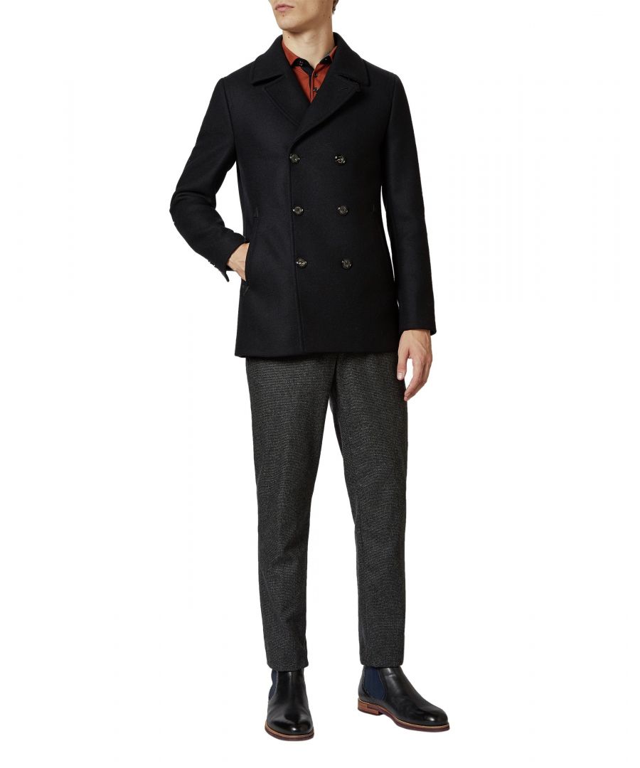 Image for Ted Baker Westun Double Breasted Wool Peacoat, Navy