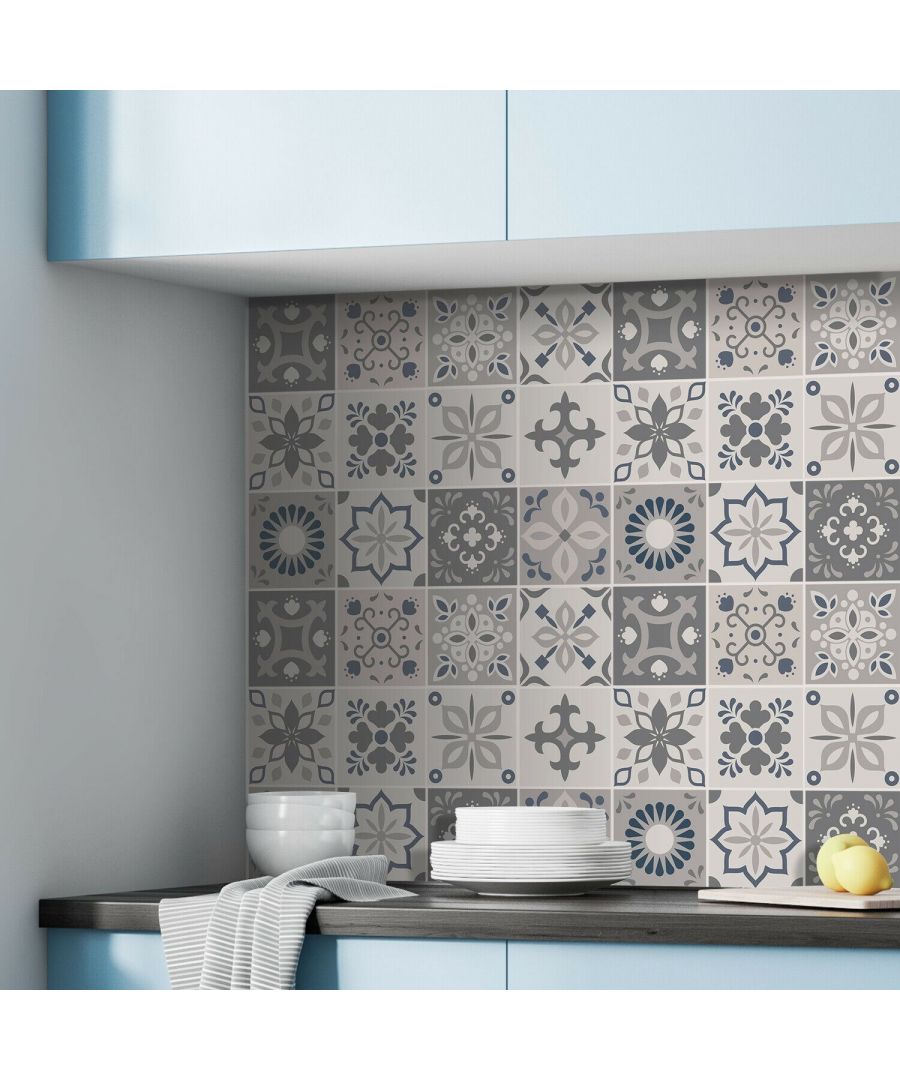 - Try our new and amazing tile designs for interior spaces that will give your home a whole new look, within minutes!\n- To apply, just peel and stick onto any clean, flat surface, and you are good to go!\n- Easy to install and to remove without leaving a trace, realistic print with long durability.\n- Can be easily trimmed / cut to fit.\n- Package Contains: 24 pieces of stickers 15 x 15 cm Coverage area: 0.54 square meters.