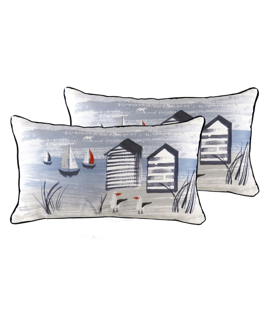 Image for Nautical Beach Huts Cushions (Twin Pack)