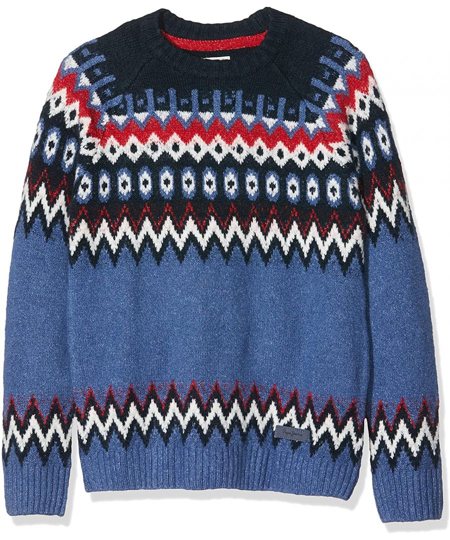 Image for Pepe Jeans Boys Patterned Blue Sweater in Blue