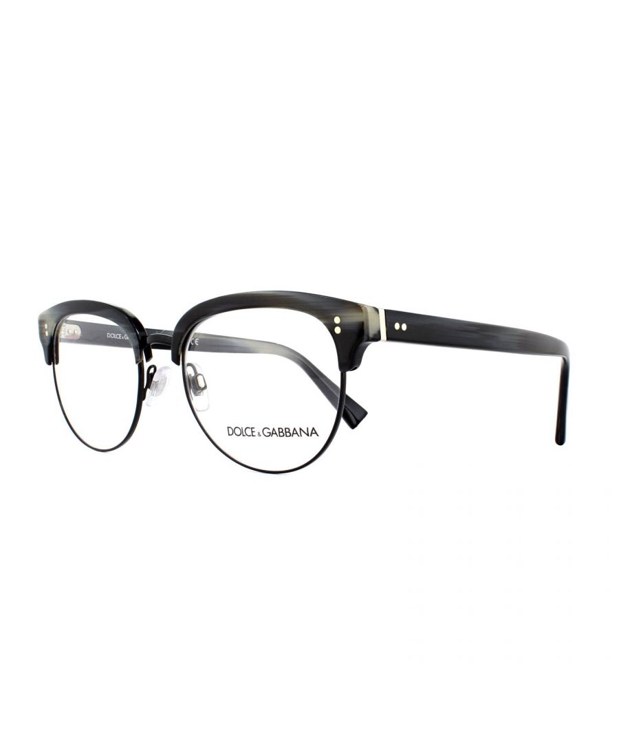Dolce & Gabbana Glasses Frames DG 3270 3117 Striped Blue Black 52mm are a round style with a metal & plastic frame which is designed for men, and is made in Italy
