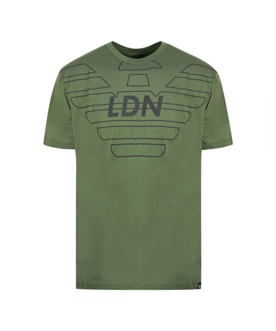 Emporio Armani 3Z1T76 0620 T-shirt. Groen T-shirt met korte mouwen. Logo op de borst. 100% katoen. Stijl: 3Z1T76 1JPZZ 0544. Ronde hals