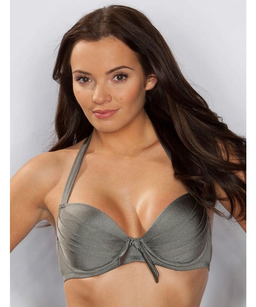 Pour Moi Womens 1122 Azure Padded Bikini Top - Grey - Size 34B