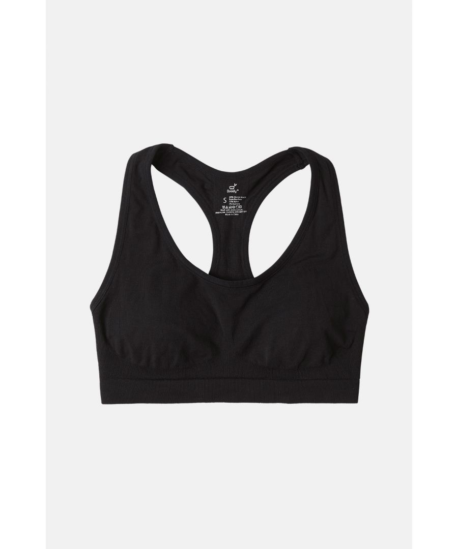 The�Racerback Sports Bra �Medium Support With Sporty Style. This Sports Bra Is A Basic Must-Have For Any Active Wardrobe. Intended To Provide Medium, Everyday Support It'S Perfect For Gym Workouts, Yoga Sessions And Active Weekends. The Racer-Back Shape, Wide Straps And Underbust Ribbing Deliver Ultimate Comfort While The Round Neckline Provides Extra Coverage. Available With A Black Or Silver Overstitch For An Understated Fashion Statement Under Your Tops.