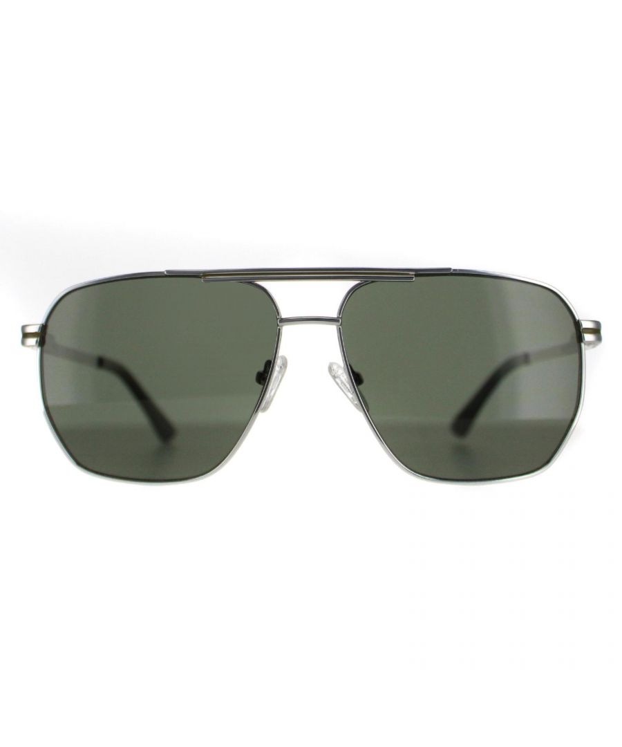 Guess Aviator Mens Shiny Light Nickeltin Green GF0230 - Grey Metal - One Size