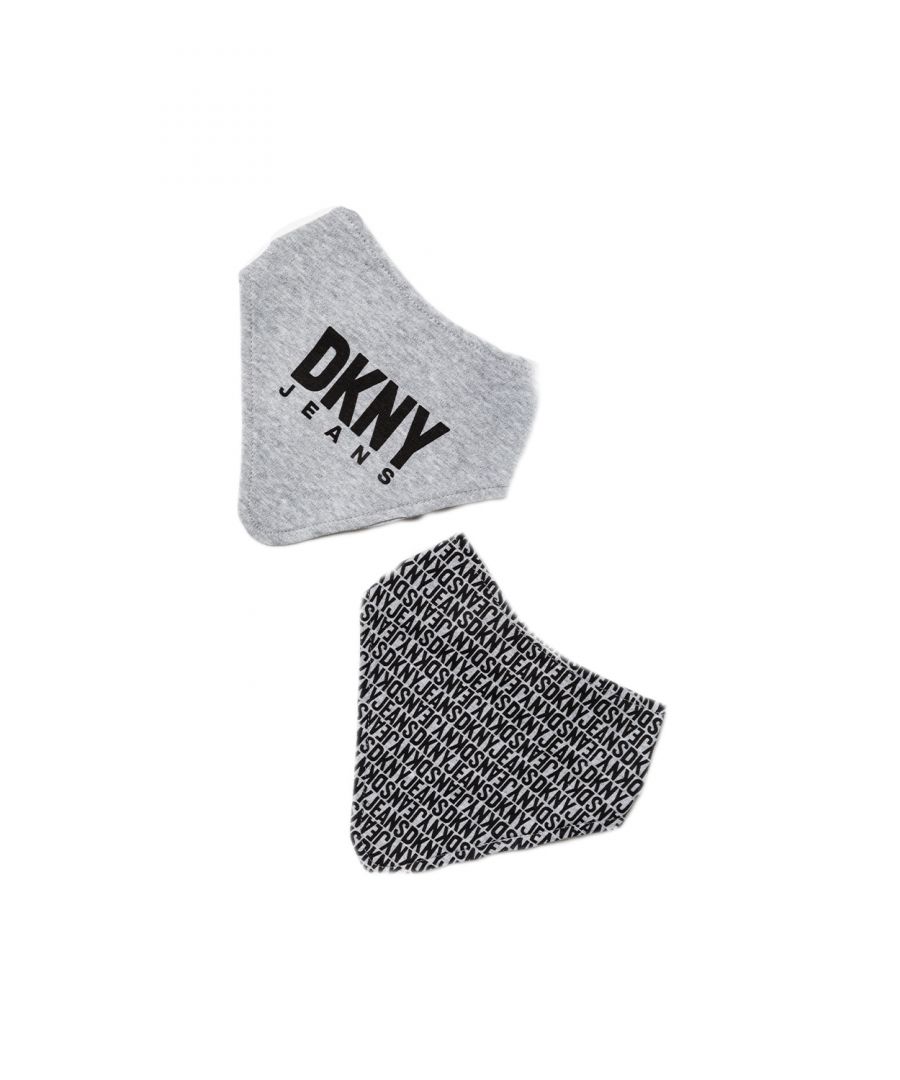 This adorable DKNY Jeans two-piece set includes two black and grey, printed bibs with the DKNY Jeans logo. This gift set is cotton keeping your little one comfortable. This would make a sweet gift for the little one in your life!