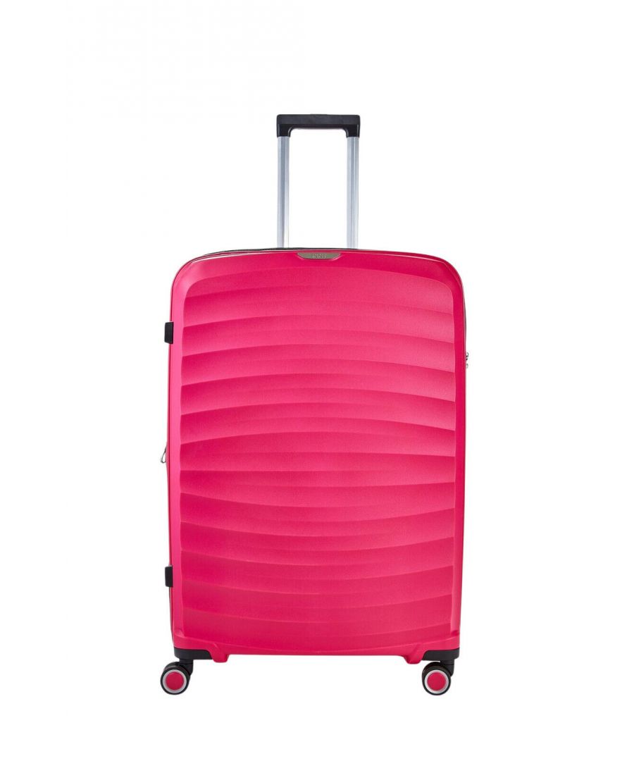  Unisex Hard Shell Suitcase Cabin Luggage - Pink Lace - Size Large