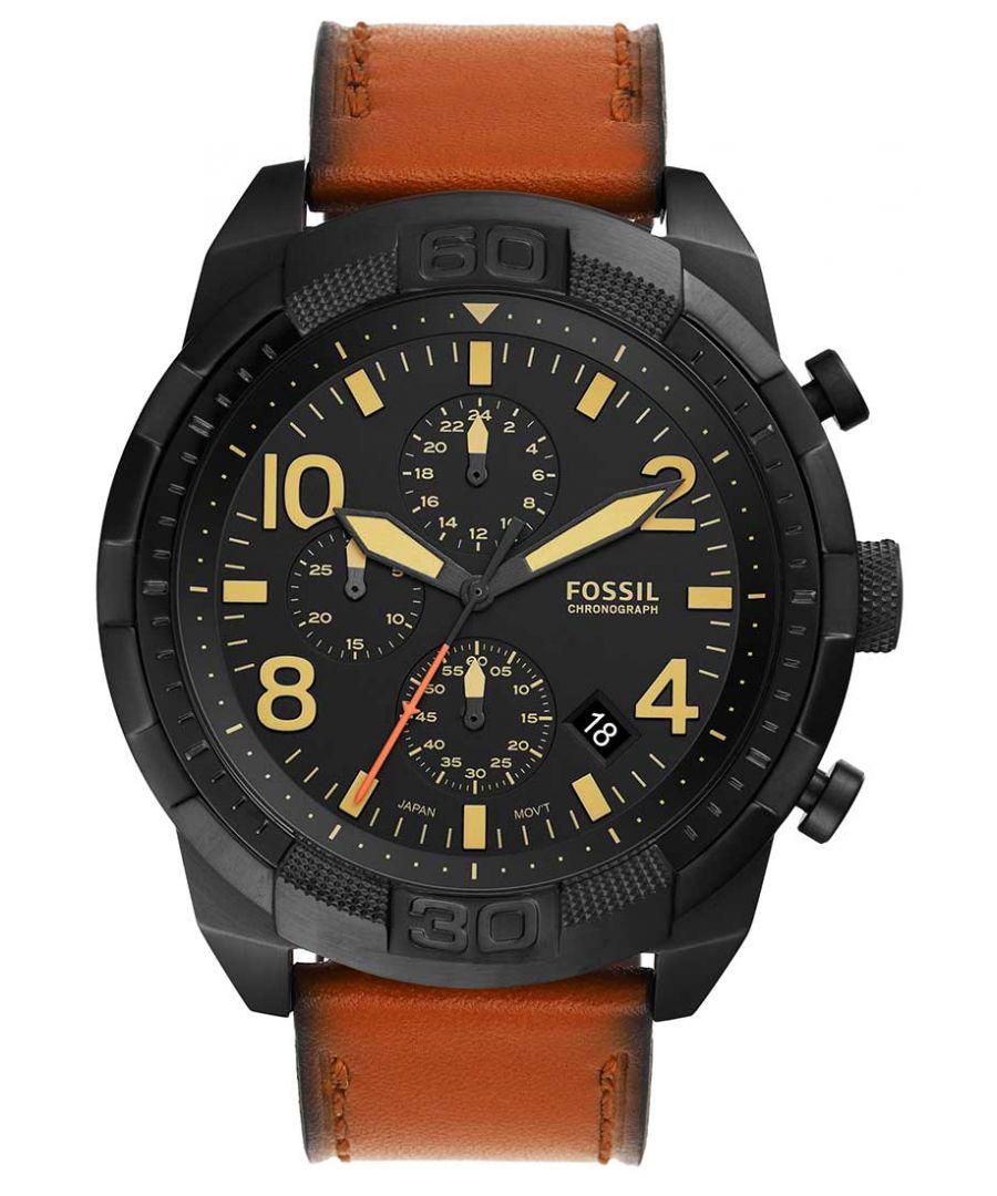 Fossil Bronson Mens Brown Watch FS5714 Leather - One Size